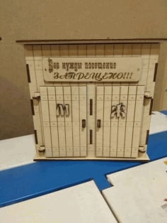 Laser Cut Wooden Engraved Door Money Box CDR Vectors File