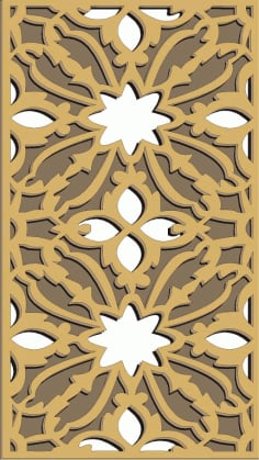 Laser Cut Wooden Engraved Single Door Design CDR Vectors File