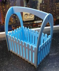 Laser Cut Wooden Flower Basket Candy Basket Hamper Basket CDR File