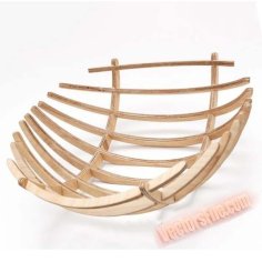 Laser Cut Wooden Fruit Basket Plywood Grill Pattern Gift Basket CDR and DXF File