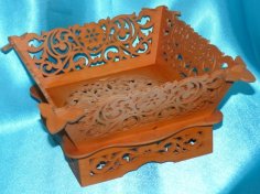 Laser Cut Wooden Fruit Bowl Candy Basket PDF File