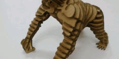 Laser Cut Wooden Gorilla 3D Puzzle Model CDR File