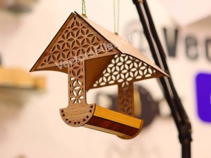 Laser Cut Wooden Hanging Bird Feeder Template