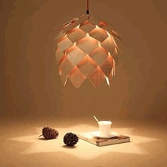 Laser Cut Wooden Hanging Lamp Bump, Modern Lamp Layout Vector File