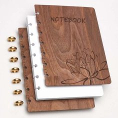 Laser Cut Wooden Hard Cover Notebook Cover Design Vector File