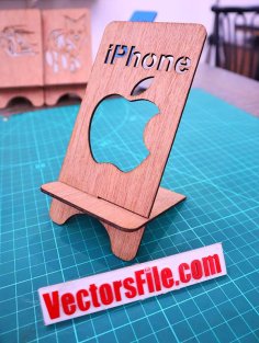 Laser Cut Wooden iPhone Mobile Holder Stand CDR and DXF File