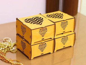 Laser Cut Wooden Jewelry Box Chocolate Box Christmas Gift Box Idea