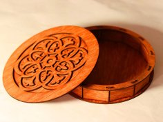 Laser Cut Wooden Jewelry Box Gift Box Round Box Valentines Day Gift Box 3mm Vector File