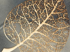 Laser Cut Wooden Leaf Free DXF Vectors File