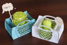 Laser Cut Wooden Mini Basket Template CDR File