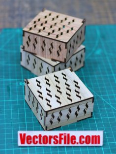 Laser Cut Wooden Mini Box Gift Box Jewelry Box Small Box 3mm Vector File