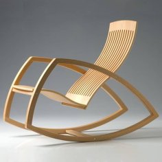 Laser Cut Wooden Modern Rocking Chair DXF File