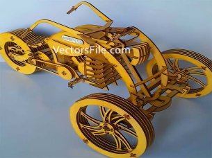 Laser Cut Wooden Motorcycle 3D Puzzle Bike Toy Model Kit