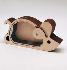 Laser Cut Wooden Mouse Piggy Bank Free CDR File