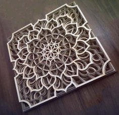 Laser Cut Wooden Multilayer Mandala Design Wood Puzzle Mandala Pattern Vector File