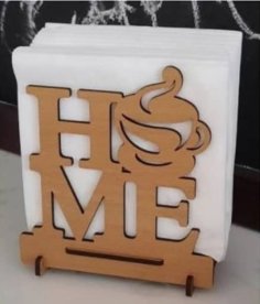 Laser Cut Wooden Napkin Holder HOME PDF and CDR File