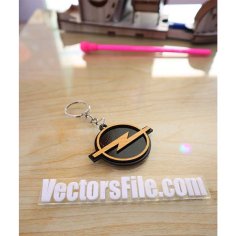 Laser Cut Wooden Opel Automobile Logo Keyring Vector File