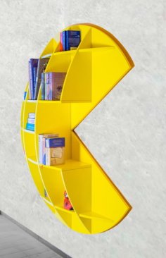 Laser Cut Wooden Pacman Wall Shelf Rack PDF File