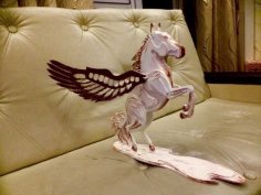 Laser Cut Wooden Pegasus 3D Puzzle Model Decoration CDR File