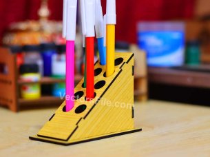 Laser Cut Wooden Pen and Pencil Holder Template