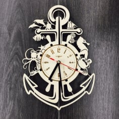 Laser Cut Wooden Pirates Clock Laser Cut Free CDR File