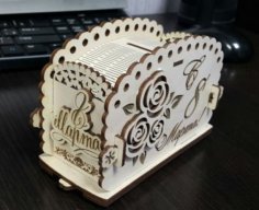 Laser Cut Wooden Puzzle Money Box Saving Bank Box CDR File