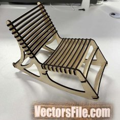 Laser Cut Wooden Puzzle Rocking Chair Template CNC Furniture Design Vector File