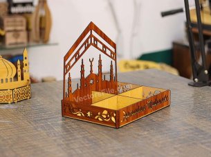 Laser Cut Wooden Ramadan Serving Gift Tray Template