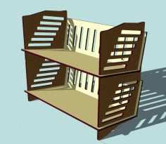 Laser Cut Wooden Shoe Rack, Wooden Storage Rack CDR and DXF Vector File