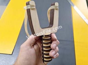 Laser Cut Wooden Slingshot Weapon Vector File
