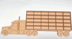 Laser Cut Wooden Small Trailer Shelf Vector File