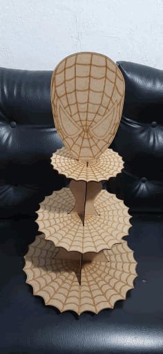 Laser Cut Wooden Super Hero Spiderman Cupcake Stand Vector File