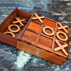 Laser Cut Wooden Tic Tac Toe Game for Kids DXF and CDR File