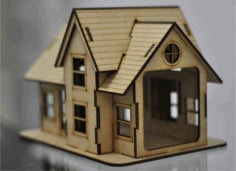 Laser Cut Wooden Toy House Template Free Download DXF File