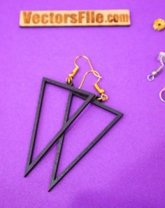 Laser Cut Wooden Triangle Earring Template Jewelry Design DXF and CDR File