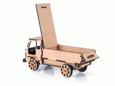 Laser Cut Wooden Truck Toy Model CDR and DXF File