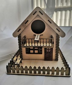 Laser Cut Wooden Unique Bird House CNC Wooden Pet Nest CDR File