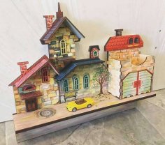 Laser Cut Wooden Wall Key Holder House Garage CDR File