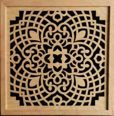 Laser Cut Wooden Window Jali Pattern Design Vector File