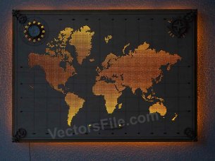 Laser Cut World Map Room Wall Decoration Ideas