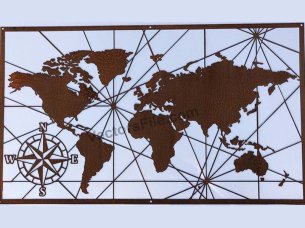 Laser Cut World Map Wall Art Room Decoration Idea