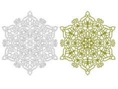 Laser Engraved Mandala Art Template Wall Art Vector File