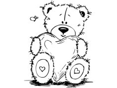 Laser Engraved Teddy Bear Template Vector Art