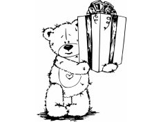 Laser Engraved Teddy Bear with Gift Vector File