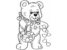 Laser Engraving Bear Heart Gift Decor Vector File