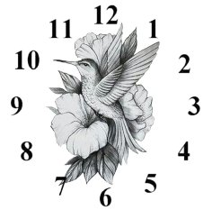 Laser Engraving Flying Bird Wall Clock Vector File