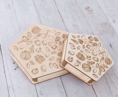 Laser Engraving for Nuts Wooden Gift Box CDR File