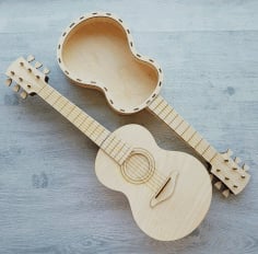 Lasercut Guitar Box 3D Puzzle CDR File