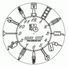 Layout Clock For Garage CDR File