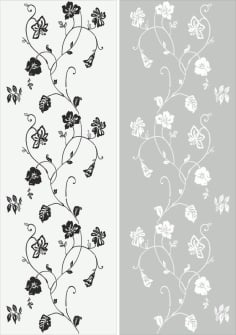 Leaf Vine Plant Sandblast Pattern Room Divider and Background Screen Panels Laser Cut CDR File